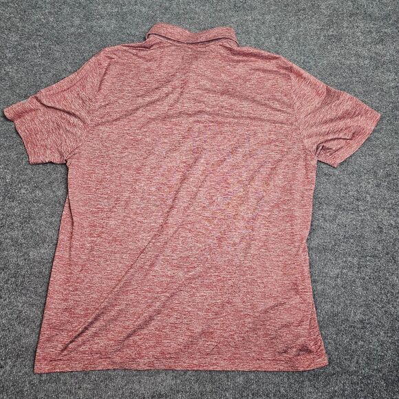 UNDER ARMOUR LOOSE HEAT GEAR XL Men S/S Poly Spandex Golf Shirt Red embroidered - Picture 2 of 9